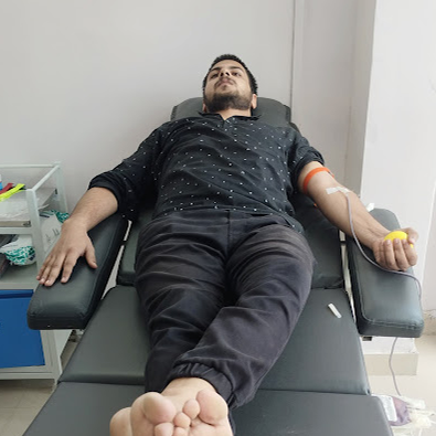 Medical team at blood donation event